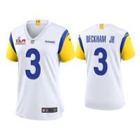 Women Los Angeles Rams #3 Odell Beckham Jr. Super Bowl LVI Champions White Game Jersey