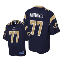 Youth Los Angeles Rams #77 Navy Andrew Whitworth Pro Line Jersey