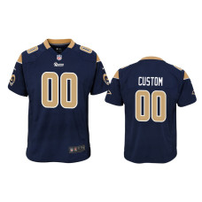 Youth Los Angeles Rams #00 Navy Custom Nike Game Jersey