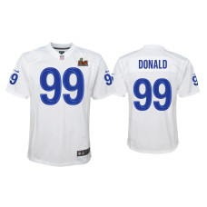 Youth Los Angeles Rams #99 Aaron Donald Super Bowl LVI White Game Jersey