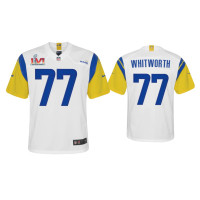 Youth Los Angeles Rams #77 Andrew Whitworth Super Bowl LVI White Game Jersey