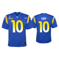 Youth Los Angeles Rams #10 Cooper Kupp Super Bowl LVI Royal Game Jersey