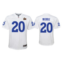 Youth Los Angeles Rams #20 Eric Weddle Super Bowl LVI White Game Fashion Jersey