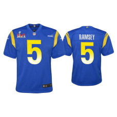 Youth Los Angeles Rams #5 Jalen Ramsey Super Bowl LVI Royal Game Jersey