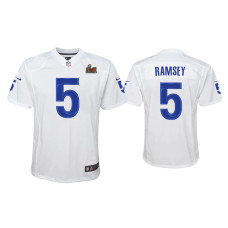 Youth Los Angeles Rams #5 Jalen Ramsey Super Bowl LVI White Game Fashion Jersey