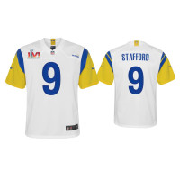 Youth Los Angeles Rams #9 Matthew Stafford Super Bowl LVI White Game Jersey