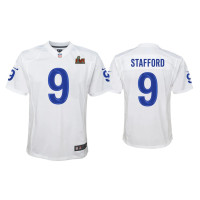 Youth Los Angeles Rams #9 Matthew Stafford Super Bowl LVI White Game Jersey