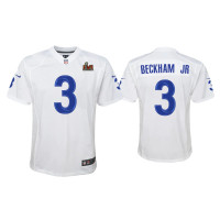 Youth Los Angeles Rams #3 Odell Beckham Jr. Super Bowl LVI White Game Fashion Jersey