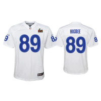 Youth Los Angeles Rams #89 Tyler Higbee Super Bowl LVI White Game Fashion Jersey