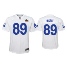 Youth Los Angeles Rams #89 Tyler Higbee Super Bowl LVI White Game Fashion Jersey