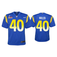 Youth Los Angeles Rams #40 Von Miller Super Bowl LVI Royal Game Jersey