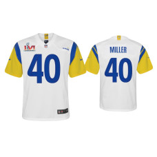 Youth Los Angeles Rams #40 Von Miller Super Bowl LVI White Game Jersey